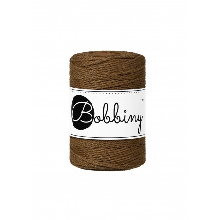 Nut Brown macrame cotton rope 3ply 1.5mm 100m | Bobbiny