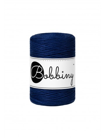 Ink Blue single twist macrame cotton cord 1.5mm 100m | BOBBINY