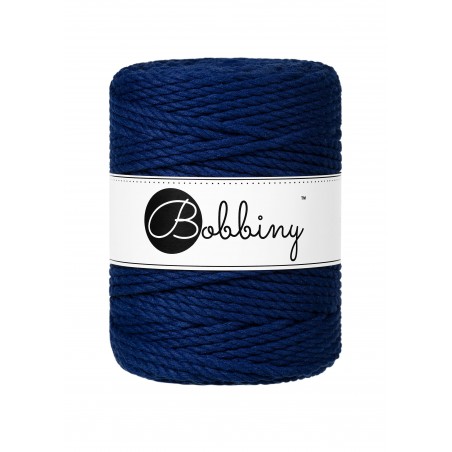 Ink Blue 3ply Macrame Rope 5mm 100m | BOBBINY