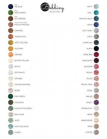 BOBBINY: karta kolorystyczna do pobrania - poznaj sznurki Bobbiny!