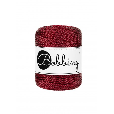 Metallic Red 3ply Macrame Rope 3mm 50m | BOBBINY