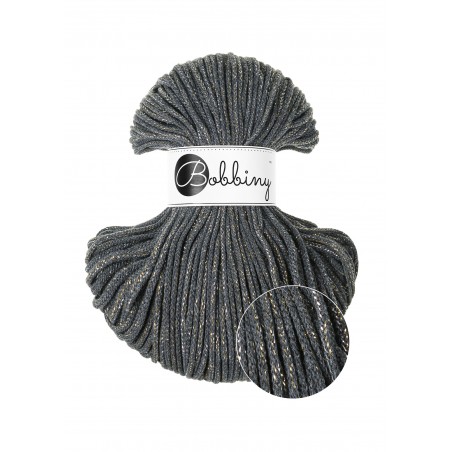 Shiny Charcoal cotton cord 3mm 100m | BOBBINY