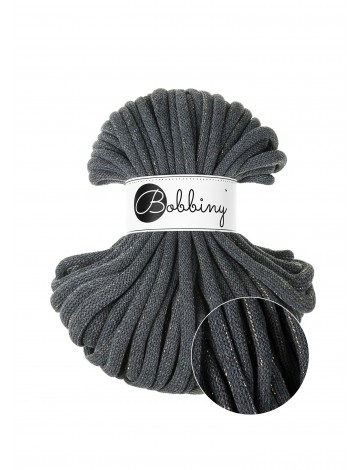 Shiny Charcoal Jumbo Braided Cord 9mm 30m - Premium Cord for Handicrafts