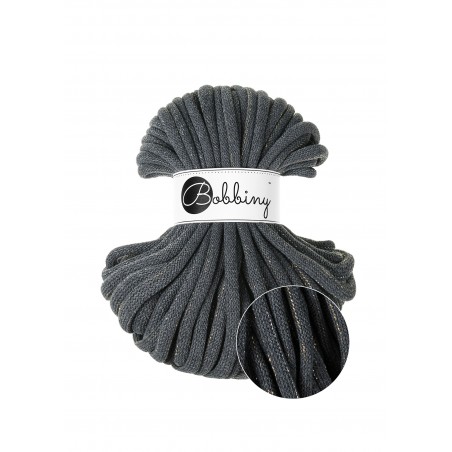 Shiny Charcoal Jumbo Braided Cord 9mm 30m - Premium Cord for Handicrafts
