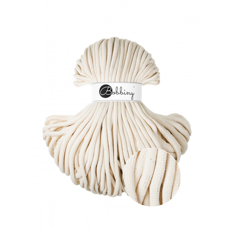Shiny Natural cotton cord 9mm jumbo 100m | BOBBINY