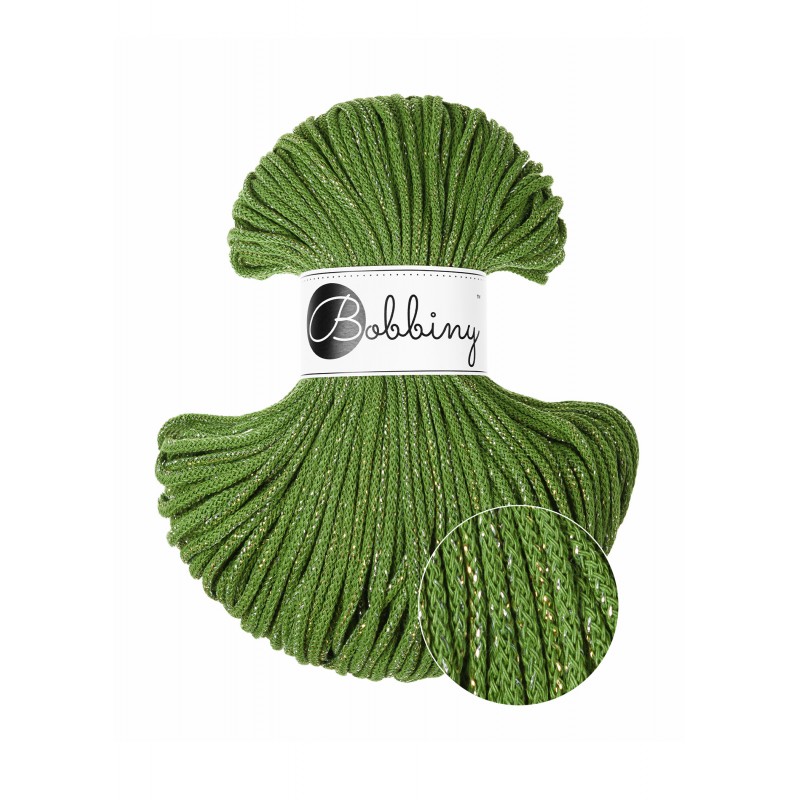 Shiny Moss Green cotton cord 3mm 100m | BOBBINY