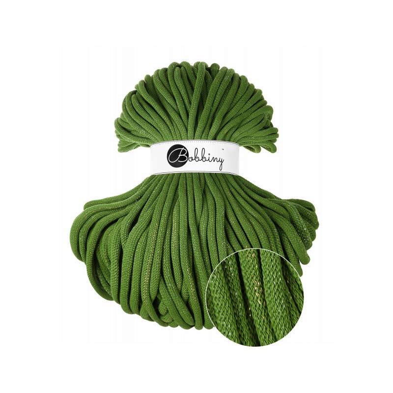 Shiny Moss Green cotton cord 9mm jumbo 100m | BOBBINY