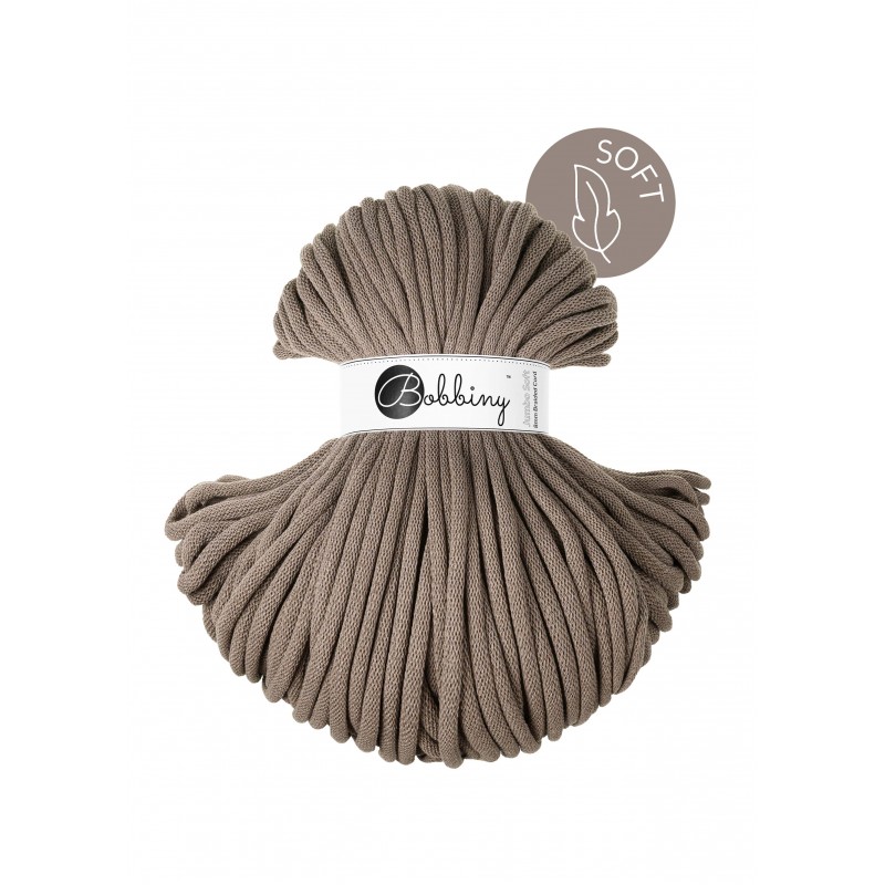 Coffee Braided Cord 8mm 100m | Jumbo Soft | Bobbiny