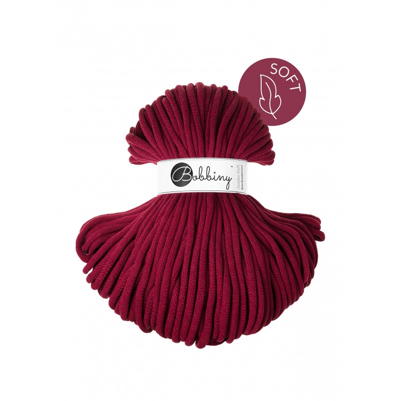 Wine Red Flechtkordeln 8mm 100m | Jumbo Soft | Bobbiny