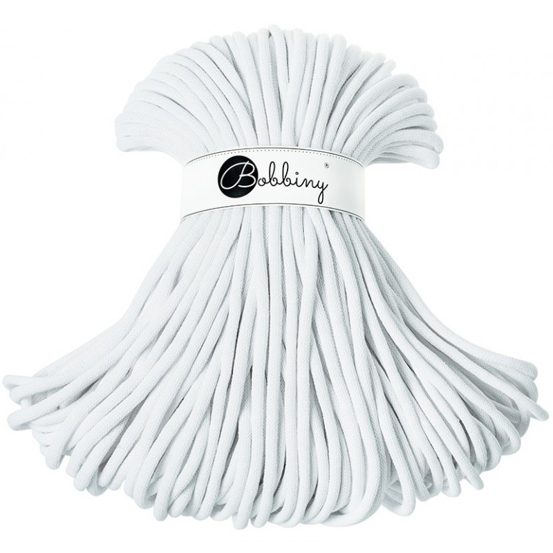 BIały sznurek bawełniany 9mm 100m Bobbiny