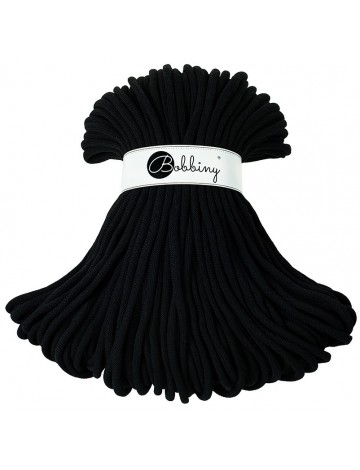 Black macrame cotton cord 9mm 100m Bobbiny