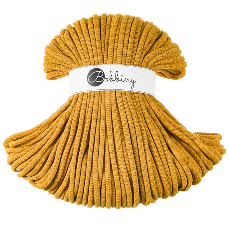 Senffarbene Baumwollschnur, 9 mm, 100 m Spulen